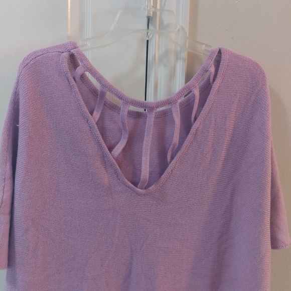 Allen B. By Allen Schwartz Women's Lavender Sweater Short Sleeve Size Medium - Picture 3 of 12